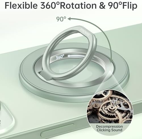 Syncwire Magnetic Phone Ring Holder – Titanium Alloy Kickstand for i Phone 12-16 Pro Max & Compatible Android Devices – Ergonomic Design, Enhanced Mag Safe Stability, Lightweight Grip for Ultimate Hands-Free Convenience