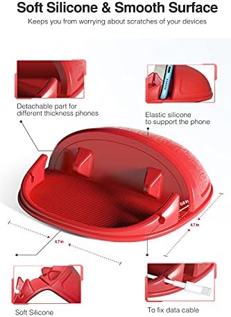Loncaster Universal Dashboard Car Phone Holder Mount – 2 Pack Ultra-Stable Silicone Cradle for Hands-Free Use, Compatible with i Phone & Most Smartphones, Effortless Installation, 360-Degree Viewing Angles, Essential Car Accessory for Safe Navigation and Calls