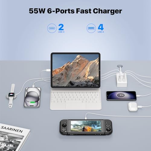 Ultra-Fast 140 W Ga N USB-C Power Hub – Smart 4-Port Charging Station for Laptops, i Phone 15/16, Mac Book Pro/Air, Galaxy S23/S24, and Dell – Sleek, Efficient Design for Home and Office Use