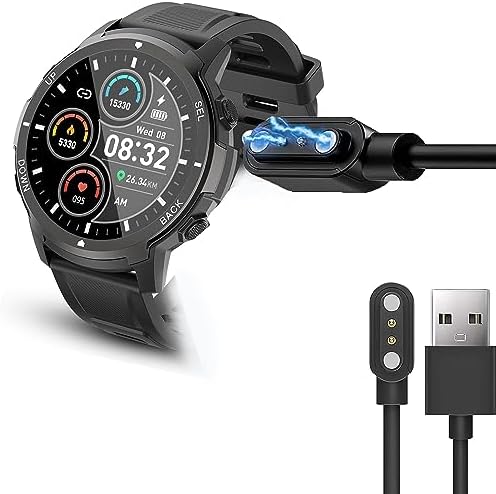 Effortless Power: Dual-Pack Basznrty S52 Smart Watch Magnetic USB Charging Cables – Fast Charging Solution in Black & White for Ultimate Versatility and Style – Essential Smartwatch Accessory for Seamless Connectivity and Fitness Tracking