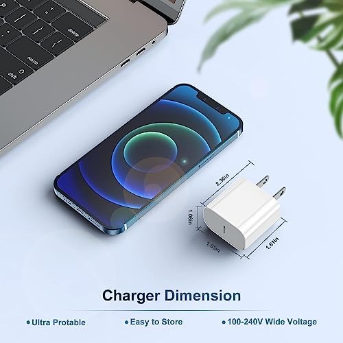 20 W USB-C Fast Charger for i Phone 16/15 Series & i Pad – 6 ft Type C to C Cable, High-Speed Wall Adapter for Optimal Performance, Compact & Durable Power Solution for Apple Devices – Experience Rapid Charging Anywhere
