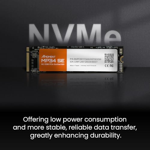 MMOMENT MT34 1 TB PCIe Gen3 NVMe M.2 2280 SSD – Supercharge Your Laptop and Desktop Performance with Blazing Fast 2000 MB/s Read Speeds for Gaming, Video Editing, and Efficient Data Management | Upgrade Your Storage Experience with Enhanced Compatibility and Reliability