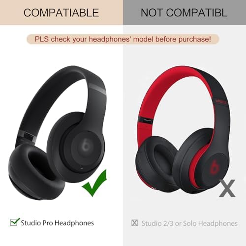 Revolutionize Your Listening with GVOEARS Navy Blue Ear Pads – Premium Protein Leather Replacement Cushions for Beats Studio Pro Wireless Headphones, Unmatched Comfort & Acoustic Excellence, Secure Adhesive for Long-Lasting Fit