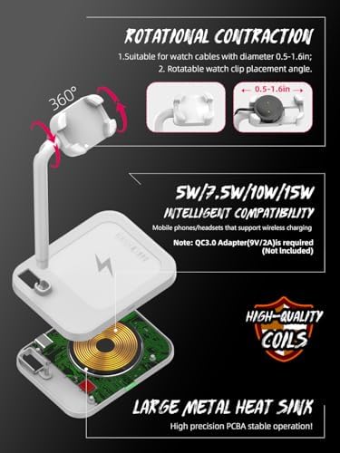 Advanced 2-in-1 Charging Station for i Watch & i Phone – Fast Charging Dock for i Phone 16/15/14/13/12/11/X/8, i Watch Series Ultra/10/9/8/7/6/SE/5/4/3/2/1, and Air Pods 2/3/4 – Elegant White Design for Optimal Device Organization and Speed Boost