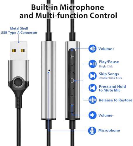 High-Fidelity USB C Headphones for Samsung Galaxy S25 S24 S23 S22 Ultra, i Phone 15 & 16 Pro Max – Premium Wired Type C Earbuds with Built-In Microphone and Volume Control for Crystal-Clear Calls and Immersive Sound Quality – Ideal for Galaxy Z Flip 3, One Plus, and Daily Use