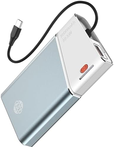 Lightning-Fast 22.5 W Portable Power Bank – 20,000 m Ah Aerospace Metal Charger with Detachable USB-C Cable & TSA Compliance – Ideal Travel Companion for i Phone 16, Samsung S24, and More – Superior Durability & Rapid Charging with 3-Year Guarantee