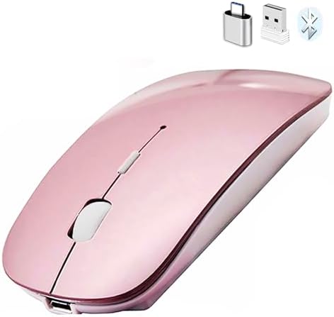 Sleek Bluetooth Wireless Mouse for Mac, Windows & i Pad – Ergonomic Design, High-Precision Navigation, Rechargeable & Dual-Mode Compatibility (Gray & Black) – Elevate Your Productivity with Clutter-Free Connectivity