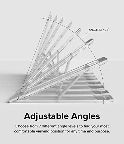 Elevate Your Tablet Experience with the Ringke Universal Adjustable Kickstand – Lightweight, Multi-Angle Holder for i Pad, Android Tablets, and E-Readers – Clear Mist Finish with Anti-Skid Silicone Pad for Secure Grip and Stylish Portability – Perfect for Streaming, Video Chats, and On-the-Go Use