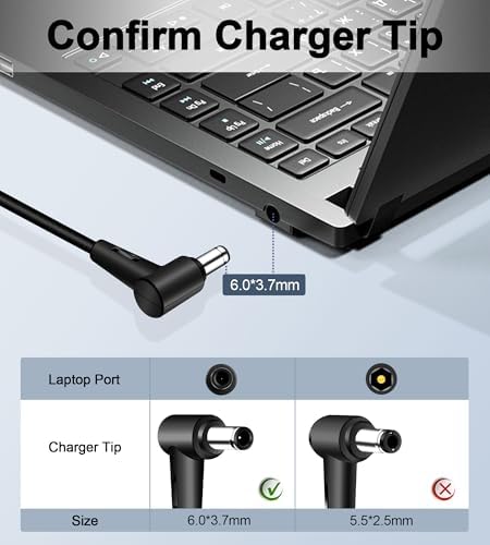 240 W ASUS ROG Laptop Charger with 6.0 x 3.7 mm Connector | High-Performance Rapid Charging Adapter for Zephyrus, Strix, and TUF Series | Built for Gamers & Professionals with Advanced Safety Features and Long-Lasting Durability