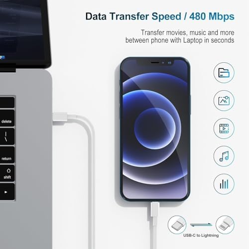 Ultra-Fast 20 W USB-C Charger with 6-Foot Lightning Cable – Convenient 3-Pack for i Phone 14/13 Pro, Ideal for Home and Travel – Superior Durability and Extended Reach for Effortless Charging Anytime