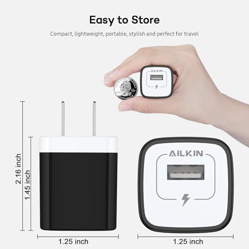 5-Pack Dual Port USB Wall Charger – Fast Charging Power Adapter Cube for i Phone 16, Samsung Galaxy, and More – Compact Travel Brick with Safety Features for Quick Device Charging and Enhanced Compatibility – Ideal for Home and On-the-Go Use