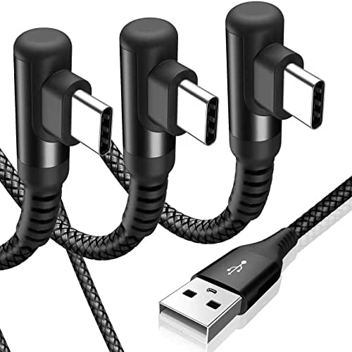 sweguard 10 FT Right Angle USB Type C Charger Cable – Durable Nylon Braided 2-Pack for i Phone 15/16 Pro Max & Samsung Galaxy Models – Enhanced Fast Charging & Tangle-Resistant Design for Ultimate Convenience and Performance