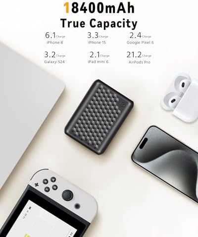 Wulcea 18400 m Ah High-Capacity Power Bank for Heated Jackets – Compact Portable Charger with Type-C Input/Output, Fast Charging & Digital Display – Reliable Power Solution for Genovega VERGOO Heated Vests and More