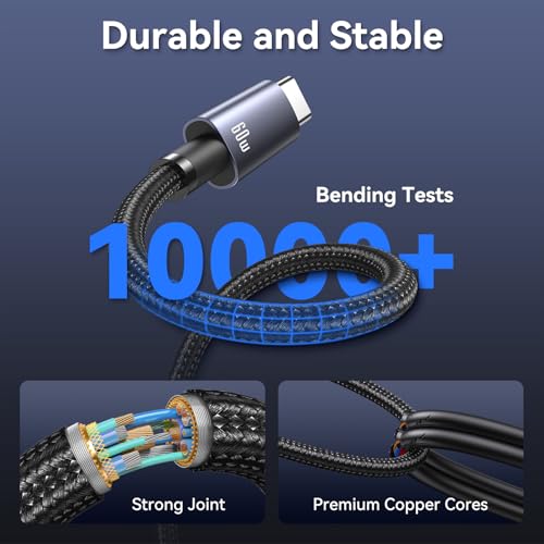 Multi Charging Cable 2-in-1 USB C to USB C Cable 72W Max 4ft Fast Charging Cable for iPhone Series Samsung Galaxy Tablets, Laptops and More – Enhanced Compatibility and Speed