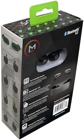 Morpheus 360 Spire True Wireless Earbuds – Premium Bluetooth 5.2 Connectivity, Immersive Hi-Fi Sound, Effortless Touch Control, Durable Waterproof Design with Chic Charging Case – Unleash Your Audio Adventure in Sleek Black