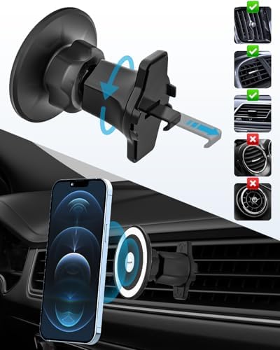 Mag Safe Car Mount Cup Holder – Innovative Magnetic Phone Holder with Adjustable Height for Optimal Viewing, Designed for Standard Cup Holders, Compatible with i Phone 16, 15, 14, 13, 12, 11, X Pro Max Plus – Boost Driving Safety and Hands-Free Convenience