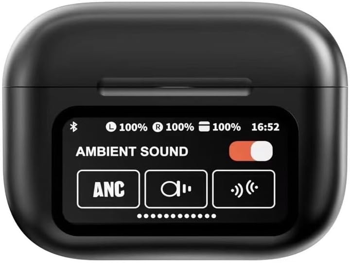 A9 Pro Black Wireless Bluetooth Earphones – Cutting-Edge Touch Screen Noise Cancelling Sports Earbuds with IPX4 Waterproof Protection, Advanced 5.4 Bluetooth Connectivity, and Ergonomic Comfort for Unmatched Audio Performance During Workouts and Daily Activities