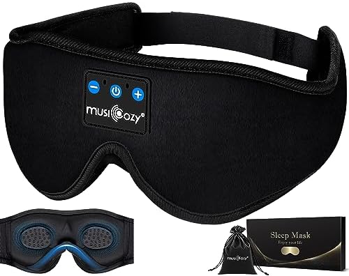 Ultimate Bluetooth Sleep Mask with Built-In Headphones – Perfect for Side Sleepers Seeking Uninterrupted Relaxation – Advanced Wireless Eye Cover for Enhanced Sleep Quality – Soft, Breathable Fabric for All-Night Comfort – Rechargeable Battery for Extended Playback – Ideal Travel Companion for Music Lovers and Restful Sleep