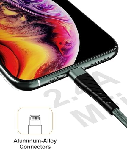 Cyven Smart 3-Pack 6 Ft MFi Certified Lightning Cables – Fast Charging USB A to Lightning Cords for i Phone 14/13/12/11/XS/XR/X/8/7/6/5/SE Plus Pro Max Mini – Durable Red Design for Ultimate Flexibility and Speed