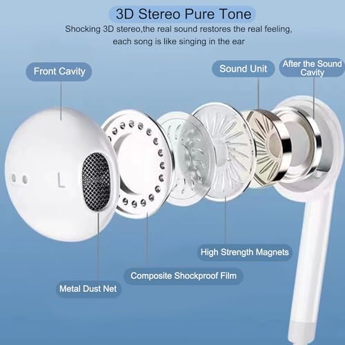 High-Fidelity 6 Pack Wired Earbuds – Immersive Heavy Bass Headphones with Superior Noise Isolation for i Phone, Android, and Laptops – Ergonomic In-Ear Design for All-Day Comfort and Crystal-Clear Sound – Perfect for Commuters, Fitness Enthusiasts, and Music Lovers