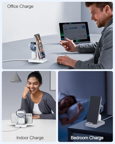 NANAMI 3-in-1 Fast Charging Station: 30 W USB-C Dock for Samsung Galaxy & i Phone Devices – Seamless Power Hub for Galaxy Watch 7/6/5/4/3, Galaxy S25/S24/S23/S22/Note20/A55/A54, and i Phone 16/15 with Dedicated Galaxy Buds Charger – Elevate Your Charging Efficiency and Reduce Clutter