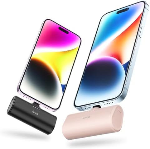 Compact 5000 m Ah Portable Phone Charger for i Phone – 2-Pack MFi Certified Power Bank with Built-in Cable for Rapid Charging – Lightweight, Travel-Ready External Battery for i Phone 14/13/12/11/XR/X/SE/8/7/6 Pro Max – Ultimate Convenience and Dependability