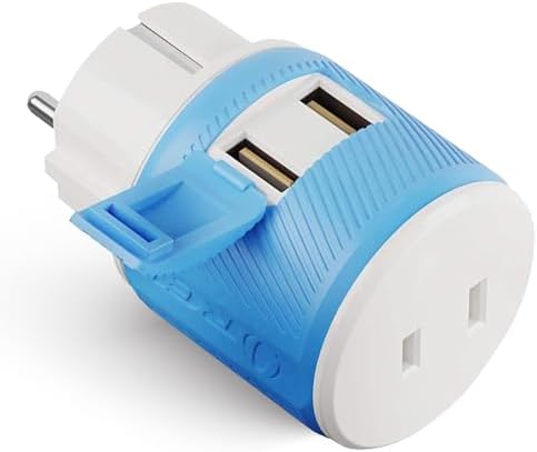 OREI Switzerland Travel Plug Adapter with Dual USB Ports – Ultimate Type J Charging Solution for USA Devices – Fast, Efficient Power for i Phones, Laptops, Tablets & More – Essential Travel Accessory for Hassle-Free Connectivity