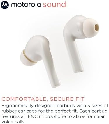 Motorola Moto Buds 065 True Wireless Earbuds – Extended 17-Hour Battery Life, IPX4 Splash Proof Design, Advanced Touch Control, and ENC Microphone for Superior Call Clarity – Noise Isolation Headphones in Stylish Moonless Night Finish for Ultimate Comfort and Connectivity