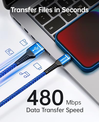 Heavy-Duty UYOUNG i Phone Charger Cable 3 Pack – 6 FT MFi Certified Nylon Braided USB to Lightning Fast Charging Cords for i Phone 14/13/12/11/SE/X/XS/XR/8/7/6/6 S & i Pad – Durable, Tangle-Free Charging Solution in Vibrant Red for Ultimate Convenience and Performance