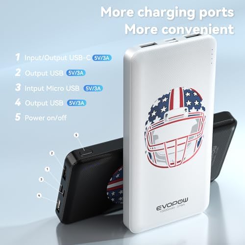 Ultra-Slim 10,000 m Ah Dual-Pack Portable Charger – 15 W Fast Charging Power Bank with USB-C Compatibility for i Phone, Samsung, Pixel & More – Effortless Mobility & Reliable Power Solutions