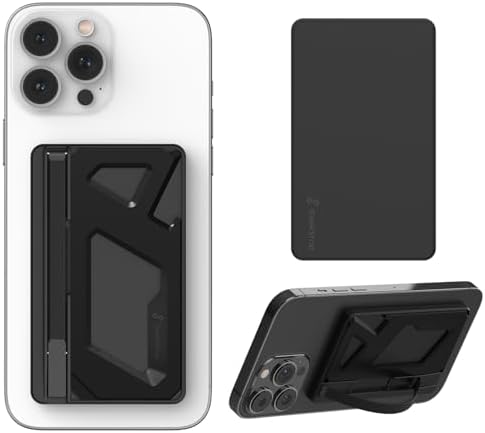 Mag Sleek Grip-X Magnetic Wallet with Advanced Anti-RFID Security | Ultra-Slim Card Holder & Versatile Phone Grip Stand for Mag Safe-Compatible i Phone 16 Pro Max, 15, 14, 13 | Stylish and Functional Mobile Accessory for Effortless On-the-Go Organization