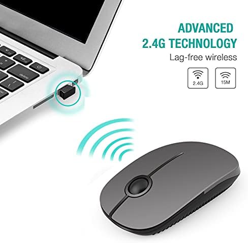 Sleek Vssoplor Wireless Mouse – Ultra-Slim Silent Optical Companion for Laptops & PCs | 2.4 GHz Nano Receiver, Perfect for Quiet Workspaces & Travel | Enhanced Compatibility for Windows, Mac & Linux