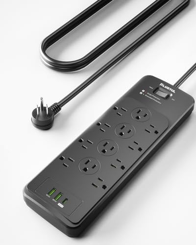 High-Performance Surge Protector Power Strip with 12 Outlets & 20 W USB-C Charging – 5 FT ETL Listed Power Strip for Home & Office – Ideal for Large Plugs, Enhanced Safety, and Fast Device Charging