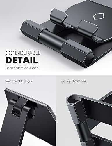 Lamicall     Adjustable Cell Phone Stand Desk – Foldable Desktop Phone Holder, Cradle, Dock, Compatible with iPhone 15 14, Plus, Pro, Pro Max, 13 12 X XS,4-11” Phone Sliver – Enhanced Compatibility and Speed