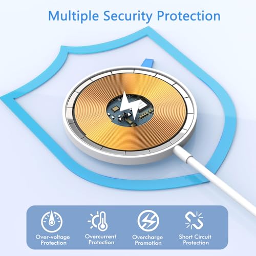 Innovative 15 W Magnetic Wireless Charger for i Phone – 2-Pack Fast Charging Pad with 20 W PD Adapter, 6-Foot Cable, and Enhanced Safety Features for i Phone 16/15/14/13/12 & Air Pods – Ultra-Slim, Portable, and Efficient Charging Solution for Home, Office, or Travel