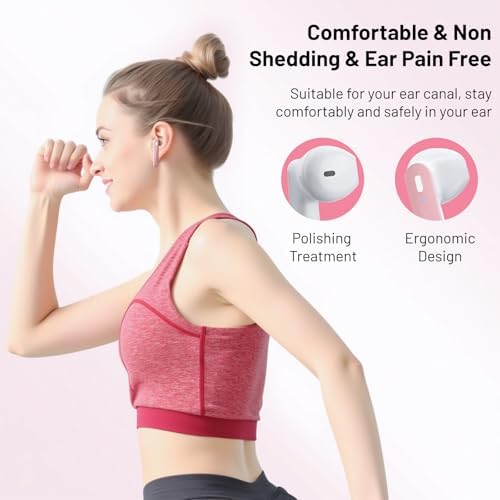 Premium Pink IP7 Waterproof Wireless Earbuds with Superior Noise-Cancelling Technology – Ultimate 50-Hour Playback & LED Charging Case for Enhanced Comfort in Sports and Daily Life
