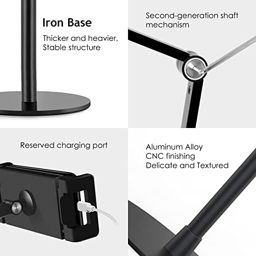 Ultimate Ergonomic Multi-Angle Phone Stand – Adjustable Holder for 3.5-11″ Devices, Ideal for Video Calls, Streaming, and Creative Recording – Lightweight, Portable Black Design for Enhanced Stability and Comfort