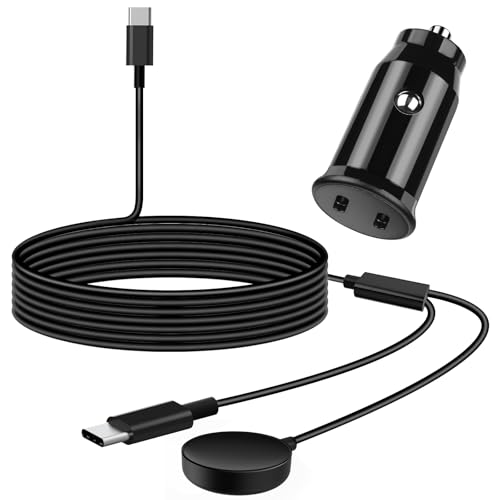 40 W Dual-Purpose Fast Charging Car Charger for Samsung Galaxy Smartphones & Smartwatches – 5 FT Premium Charging Cable for Galaxy S24/S23/S22/21/20, Note/Z Fold 6 & Watch 7/6/5/4/3 Active2/1 – Essential Travel Charger for Maximum Convenience and Durability on the Go