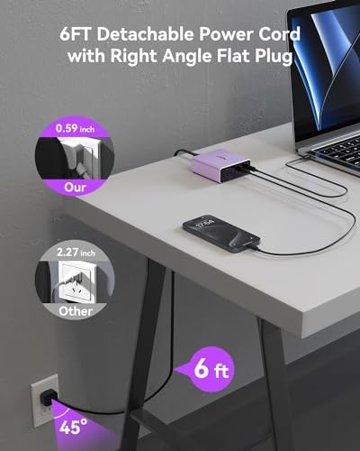 200 W Ga N IV USB-C Charging Hub – 8-Port Fast Charger Station with PD 65 W Laptop Power for Mac Book Pro/Air, i Phone 16/15/14, Galaxy S23/22 & Steam Deck – Ultimate Compact Solution for Multi-Device Efficiency and Safety