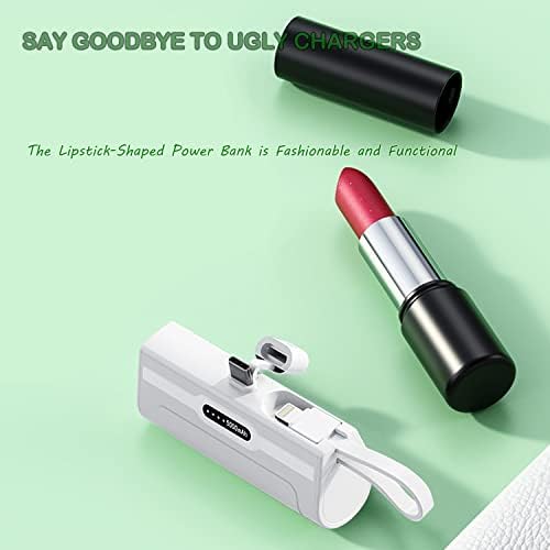 Compact 4800 m Ah Mini Power Bank Charger for USB-C and i Phone – Fast Charging, Direct Plugin Design for On-the-Go Power, Stylish White Color for All Users – Perfect for Students, Professionals, and Travelers