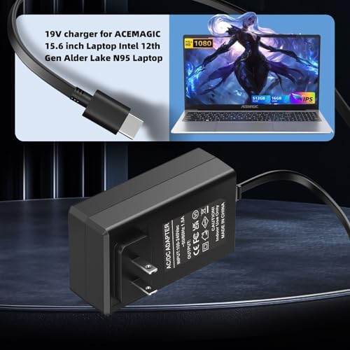 High-Performance 19 V Charger for ACEMAGIC Laptops – Optimized Power Adapter for AX15 Intel 15.6″ & AX16 Pro 16.1″ Models – Enhanced Safety Features with 2-Year Warranty for Reliable Use – Perfect for Sustained Efficiency and Longevity