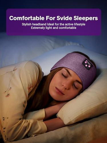 Fulext Bluetooth Sleep Headphones Headband – Ultimate Comfort for Side Sleepers, Thin HD Stereo Sound Quality – Ideal for Insomnia Relief and Travel Convenience – Perfect Gift for Men and Women – Enhanced Compatibility, Long-Lasting Battery Life for All Night Relaxation