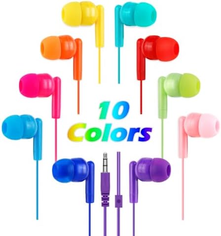 Vibrant 60-Pack Kids Earbuds – Durable Wired Earphones for Classroom Learning – Lightweight 3.5 mm Student Headphones Compatible with PCs, Chromebooks & Laptops – Colorful Design to Engage Young Minds – Ideal for Daily Educational Use