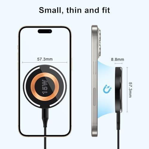Magnetic Fast Wireless Charger for Android & i Phone – Universal Charging Pad for Car & Home – Compatible with i Phone 15/16/14/13/12, Google Pixel 8 Pro, Samsung Galaxy S24/S23/S22/S21/S20 – Rapid Charge with Overheat Protection – Sleek Design for On-the-Go Convenience
