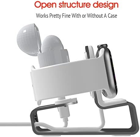 Ultimate 3-in-1 Aluminum Charging Station for i Phone, Apple Watch & Air Pods – Mag Safe Compatible Desk Stand for i Phone 15/14/13/12, Apple Watch Series 9/Ultra/8/7/SE/6/5/4/3/2, Air Pods Pro/2/1 – Streamline Your Charging Experience with Sleek Design and Enhanced Durability