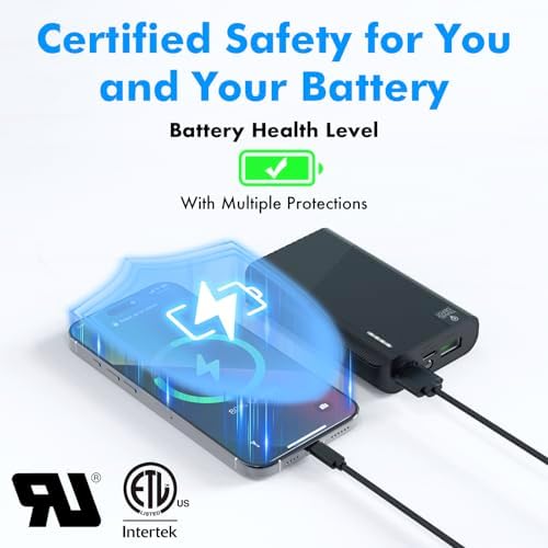 Versatile 3-Port 6000 m Ah Portable Power Bank with Built-in Flashlight and USB-C Fast Charging for i Phone & Android – Lightweight, High-Capacity Battery Pack for On-the-Go Convenience and Emergency Use