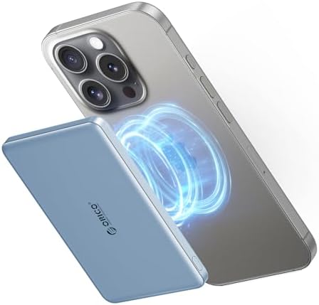Ultra-Slim ORICO Kada Mag Safe 5000 m Ah Wireless Power Bank – Fast 20 W PD Charging with Type-C Cable – Essential Portable Charger for i Phone 12/13/14/15/16 Pro/Pro Max/Plus/Mini – Lightweight, Durable, and Magnetic Design for Effortless On-the-Go Power Solutions