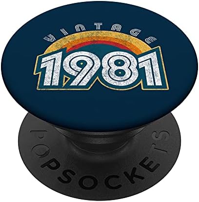 Vintage 1981 Retro Sunset PopSockets PopGrip: Swappable Grip for Phones & Tablets – Enhanced Compatibility and Speed