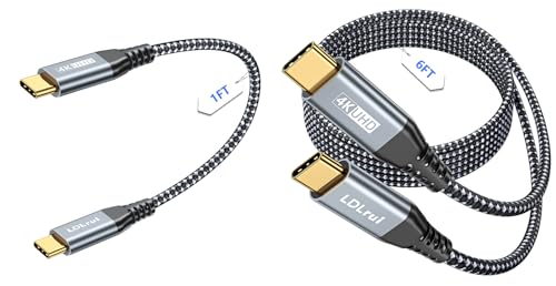 High-Speed USB C Cable 3-Pack: 20 Gbps Data Transfer, 4 K@60 Hz UHD Display & 100 W Fast Charging – Versatile Lengths (1 FT, 3 FT, 6 FT) for Ultimate Compatibility with Dell, Samsung T7, Sandisk & More