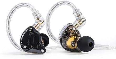 KZ ZS10 PRO Gaming Earbuds – Advanced In-Ear Monitors with 4 Balanced Armature + 1 Dynamic Driver for Exceptional Sound Clarity, Customizable Detachable Cable for Personalized Setup, Ergonomic Comfort for Long Gaming Sessions, Integrated Microphone for Crystal-Clear Communication, Sleek Matte Black Finish for Enhanced Durability – Transform Your Gaming and Music Listening Experience